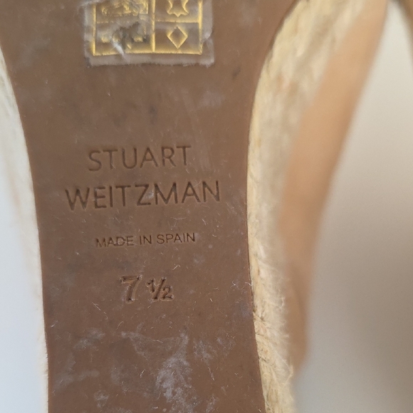 Stuart Weitzman Suede Tan Wedge Sandals. Size 7 1/2 - Picture 11 of 15